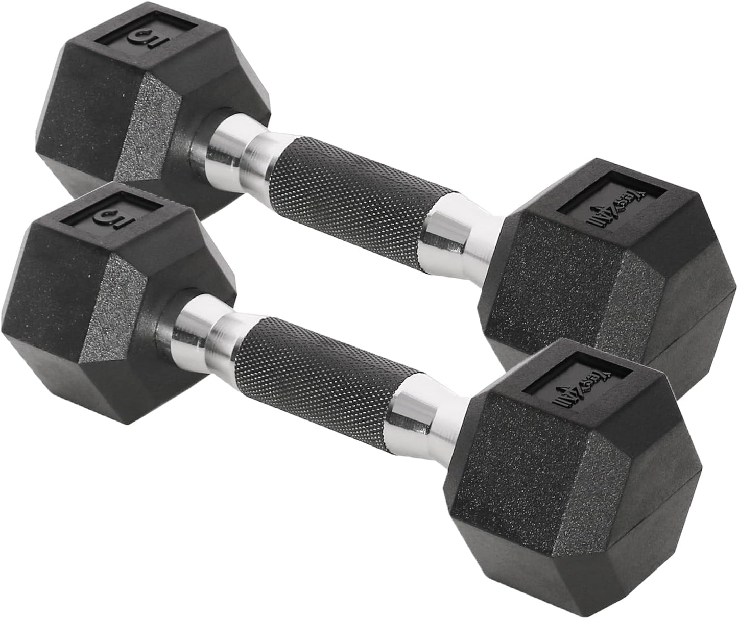 Yes4All Chrome/Rubber Hex Dumbbells