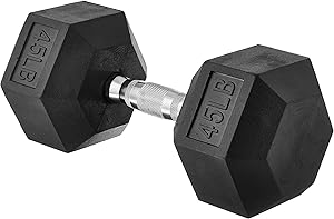 Hex Dumbbell - Rubber Encased Strength Training Hand Weights for Workout & Exercise