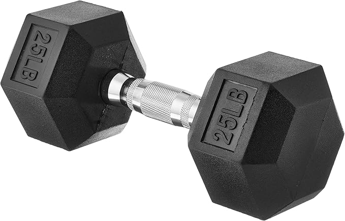 Hex Dumbbell - Rubber Encased Strength Training Hand Weights for Workout & Exercise