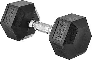 Hex Dumbbell - Rubber Encased Strength Training Hand Weights for Workout & Exercise