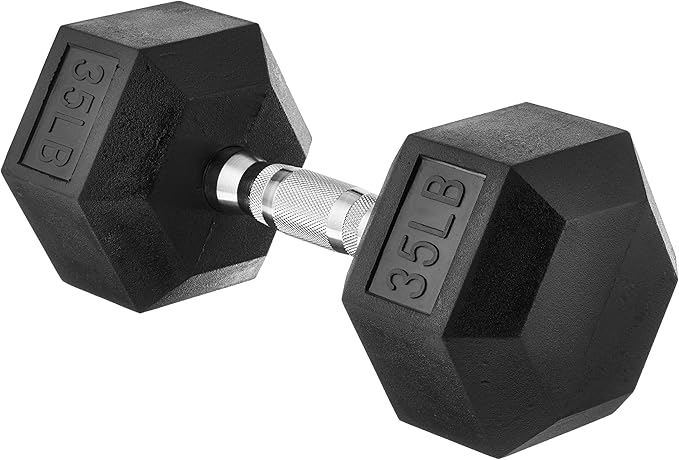 Hex Dumbbell - Rubber Encased Strength Training Hand Weights for Workout & Exercise