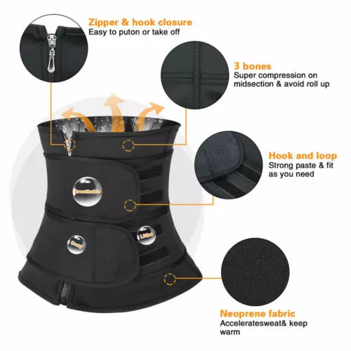 Women’s Waist Trainer Neoprene Belt – Sauna Sweat Body Shaper